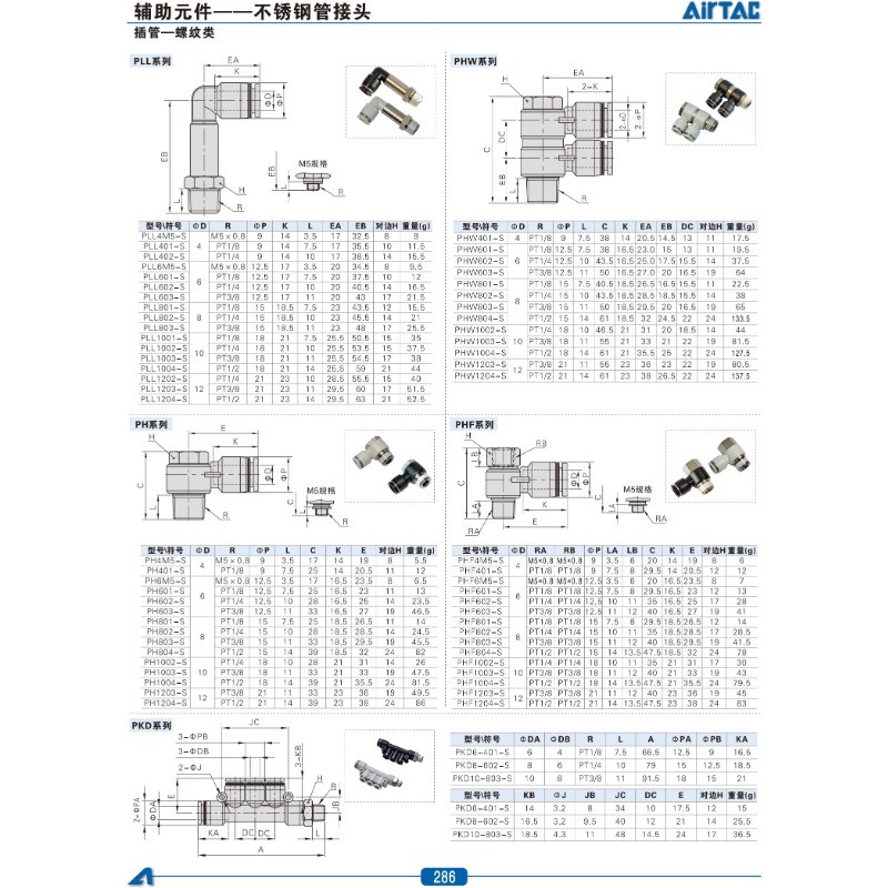 【可開發票】AIRTAC亞德客 氣動接頭 不鏽鋼L型螺紋彎通二通彎頭PL4/6/8/10/12-s | 蝦皮購物