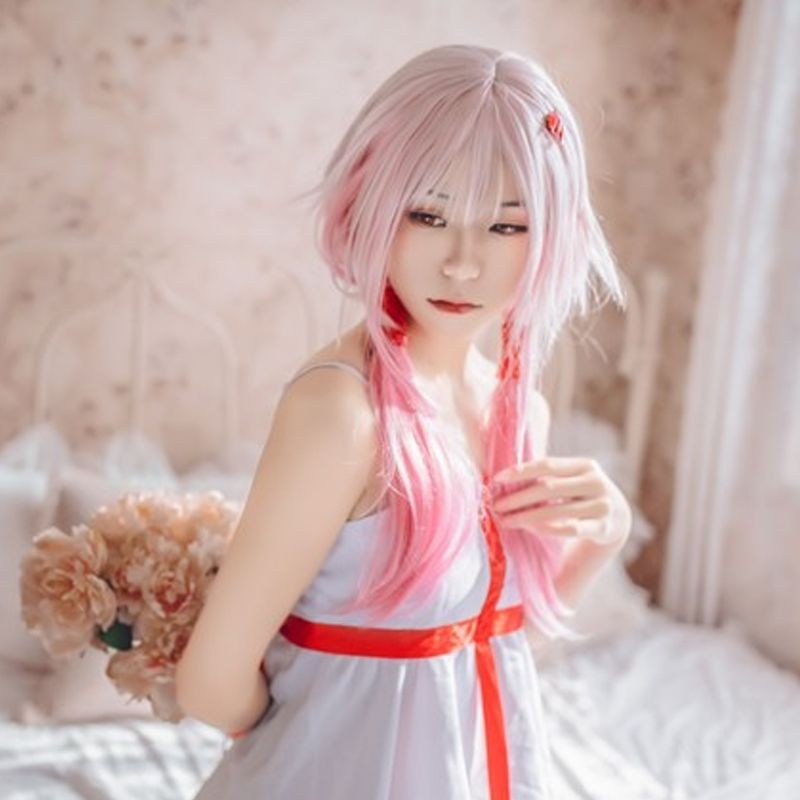 【cos假髮】【熱賣款】 罪惡王冠 楪祈 inori祈妹漸變粉色現貨長直髮cosplay假髮 | 蝦皮購物