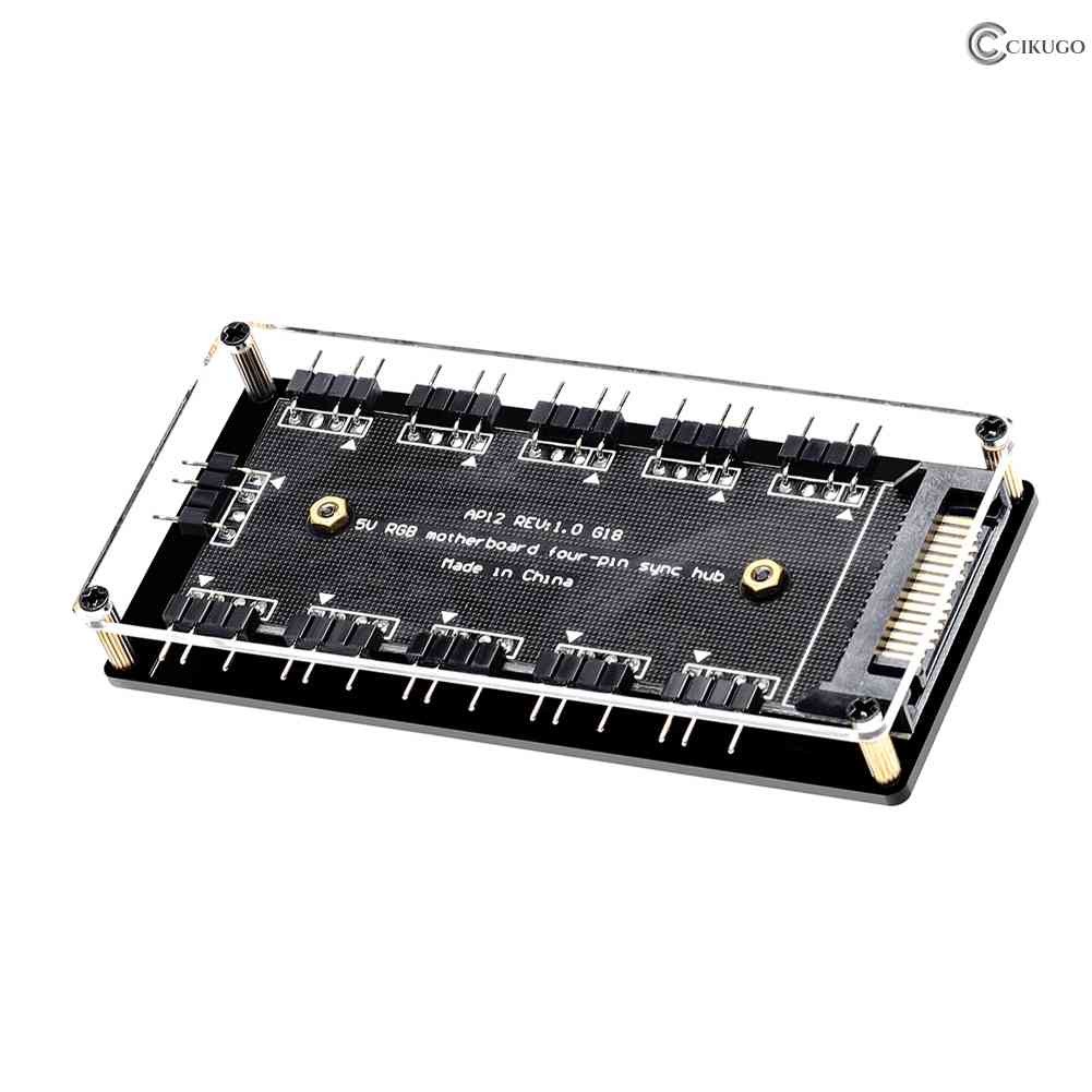 Cikugo 10 端口 RGB 風扇 HUB SATA 電源 5V 3PIN ARGB 擴展分配器,適用於技嘉 MSI | 蝦皮購物