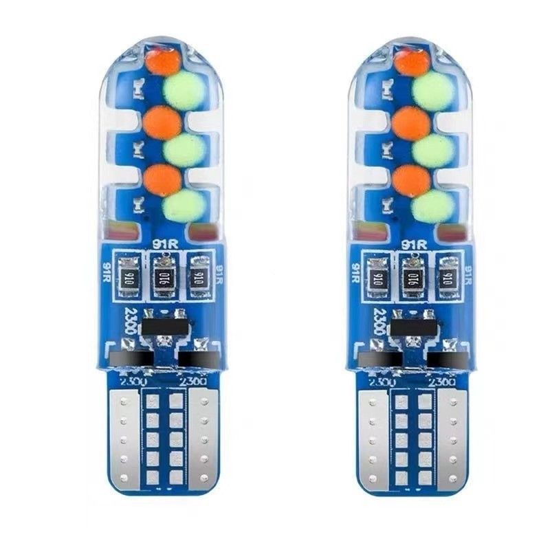 【台灣出貨】汽車LED 七彩T10 RGB COB示寬燈12V-24V貨車汽車輕卡改裝 行車燈 車頂燈 車頂爆閃呼吸燈泡 | 蝦皮購物
