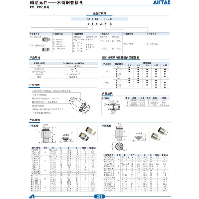 【可開發票】AIRTAC亞德客 氣動接頭 不鏽鋼L型螺紋彎通二通彎頭PL4/6/8/10/12-s | 蝦皮購物