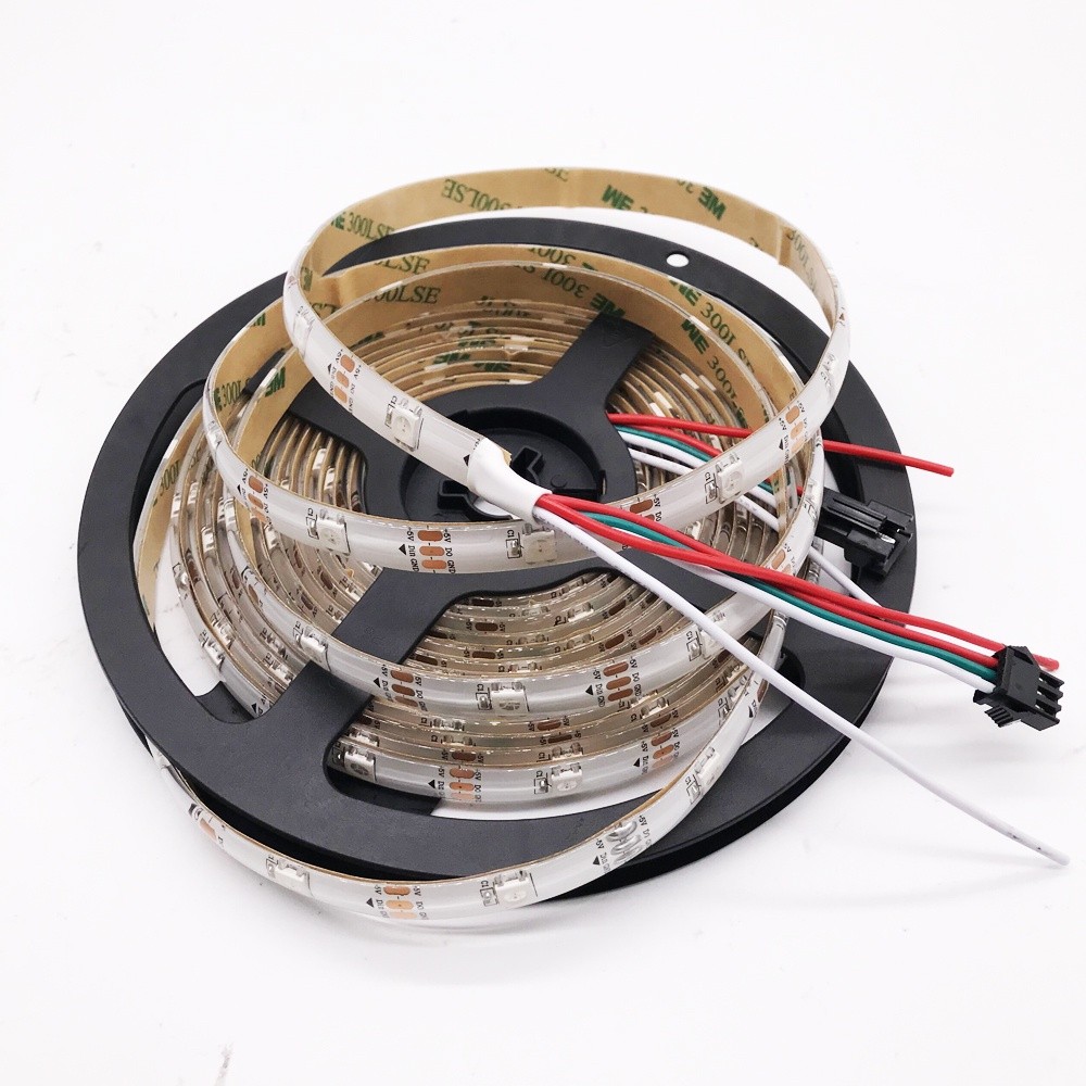 Ws2812b led 燈條 1-5m 30 像素/leds/m 智能 5050 RGB led 燈條,黑色/白色 PC | 蝦皮購物