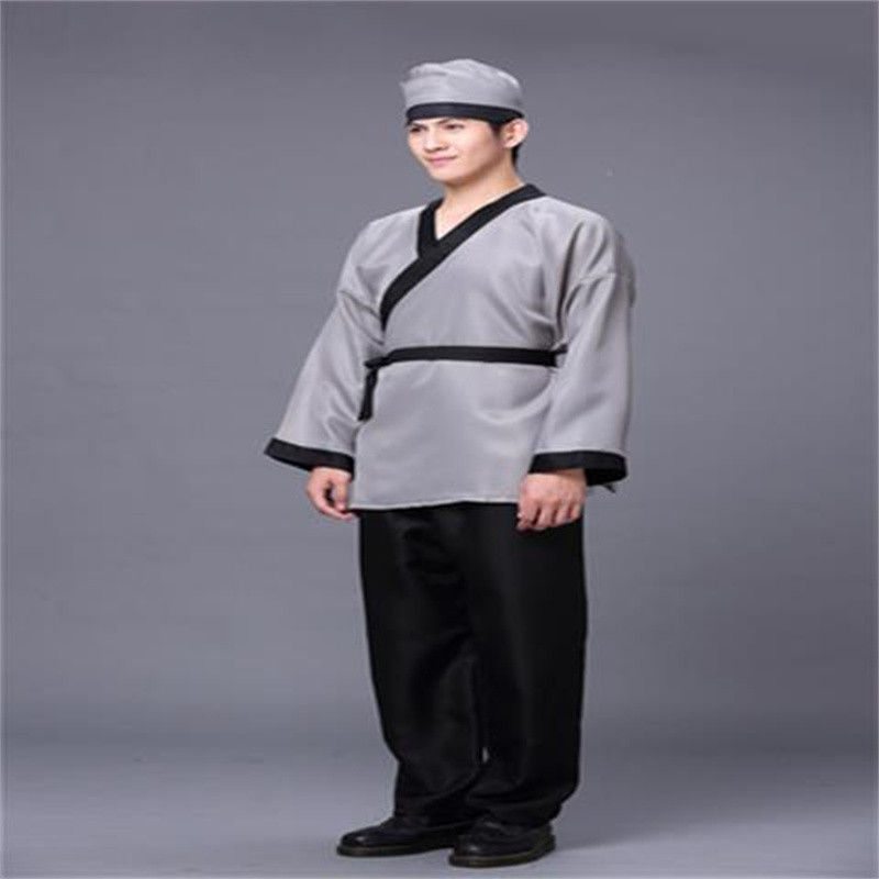 漢服 男古裝 服裝 小二裝 平民古裝服 中式飯店制服 平民家丁裝演出服飾 影視道具裝扮服 扮演服 親膚透氣 舒適柔軟 | 蝦皮購物