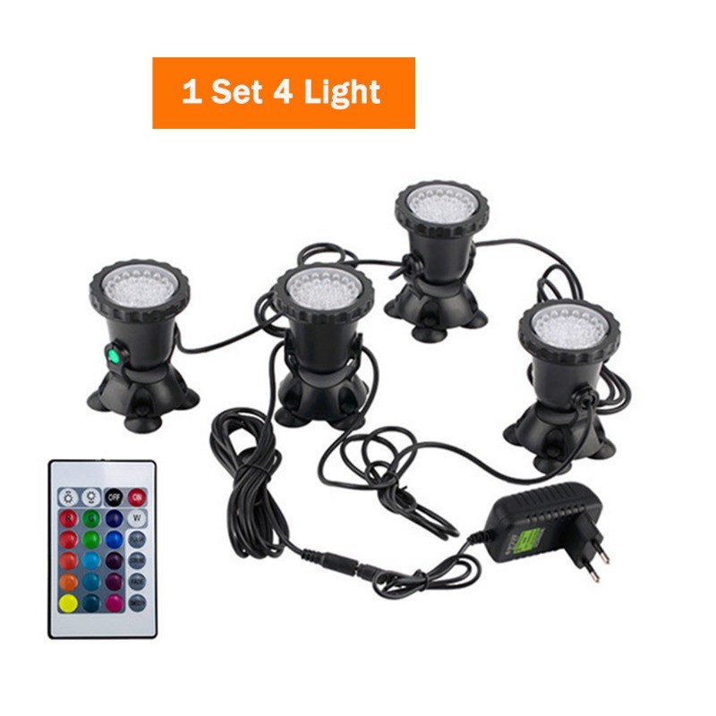 RGB LED 水族燈帶遙控器 IP68 防水水下可調光潛水池燈聚光燈游泳池水箱噴泉花園水族燈 | 蝦皮購物