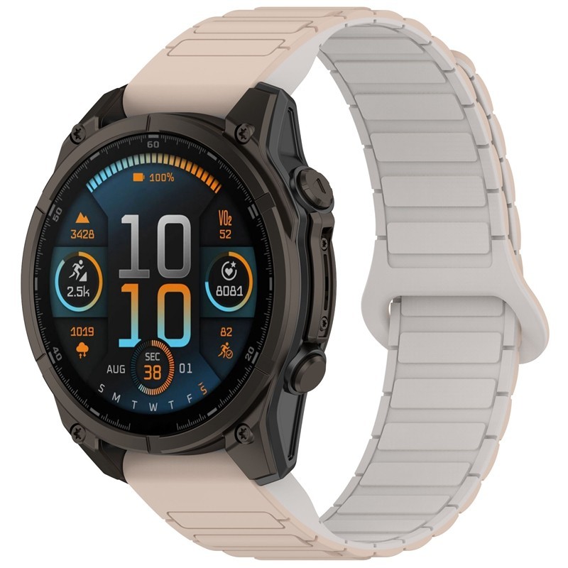 OVERSTEP Cinturino In Silicone Morbido 20mm Per Garmin Fenix 8 AMOLED 43mm / Epix Pro 42mm, Fenix 7s/6s/5s, Ricambio Con Barra A Molla Elicoidale - 2