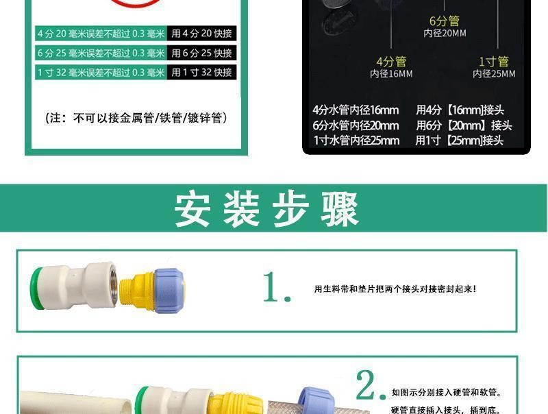 ⚡臺灣出貨⚡自來水管硬管對接軟管膠管卡扣快插PPR硬管轉換接頭軟硬管接頭 | 蝦皮購物