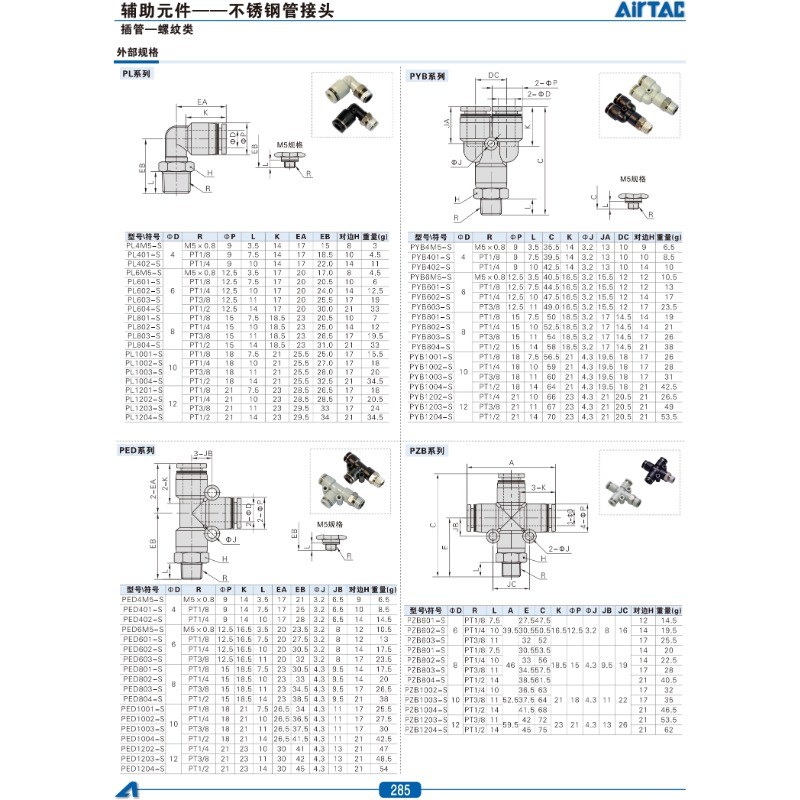 【可開發票】AIRTAC亞德客 氣動接頭 不鏽鋼L型螺紋彎通二通彎頭PL4/6/8/10/12-s | 蝦皮購物