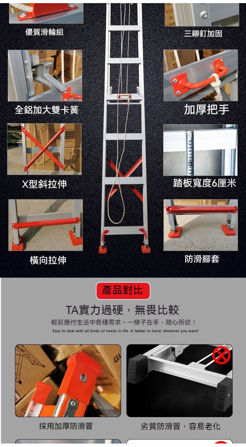 免運費 【全網最低】加厚伸縮梯 伸縮梯 一字梯 工程梯 工具梯 陞降梯 鋁梯 直梯 樓梯 伸縮梯子 梯子 | 蝦皮購物
