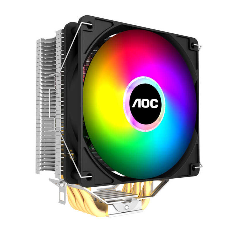 aoc 臺式機電腦塔式CPU散熱器固定彩虹燈效適用英特爾amd cpu散熱 | 蝦皮購物