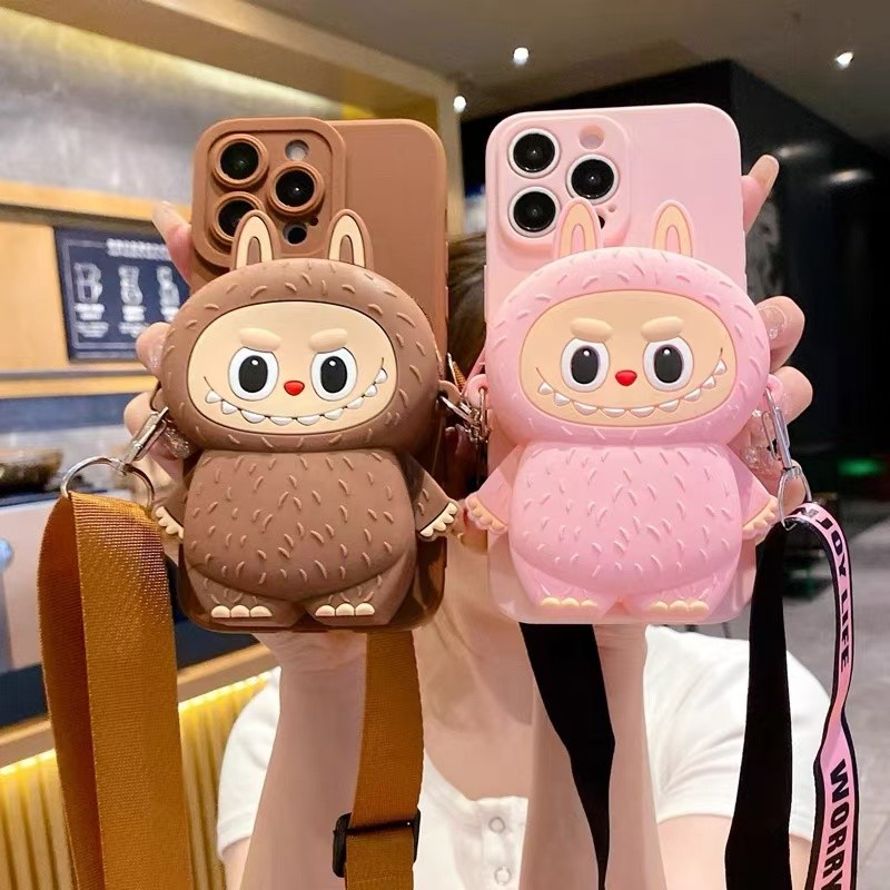 XIAOMI 三維 Labubu 拉鍊矽膠錢包手機殼適用於小米 Redmi A1 A2 Plus A3 Turbo 3 | 蝦皮購物