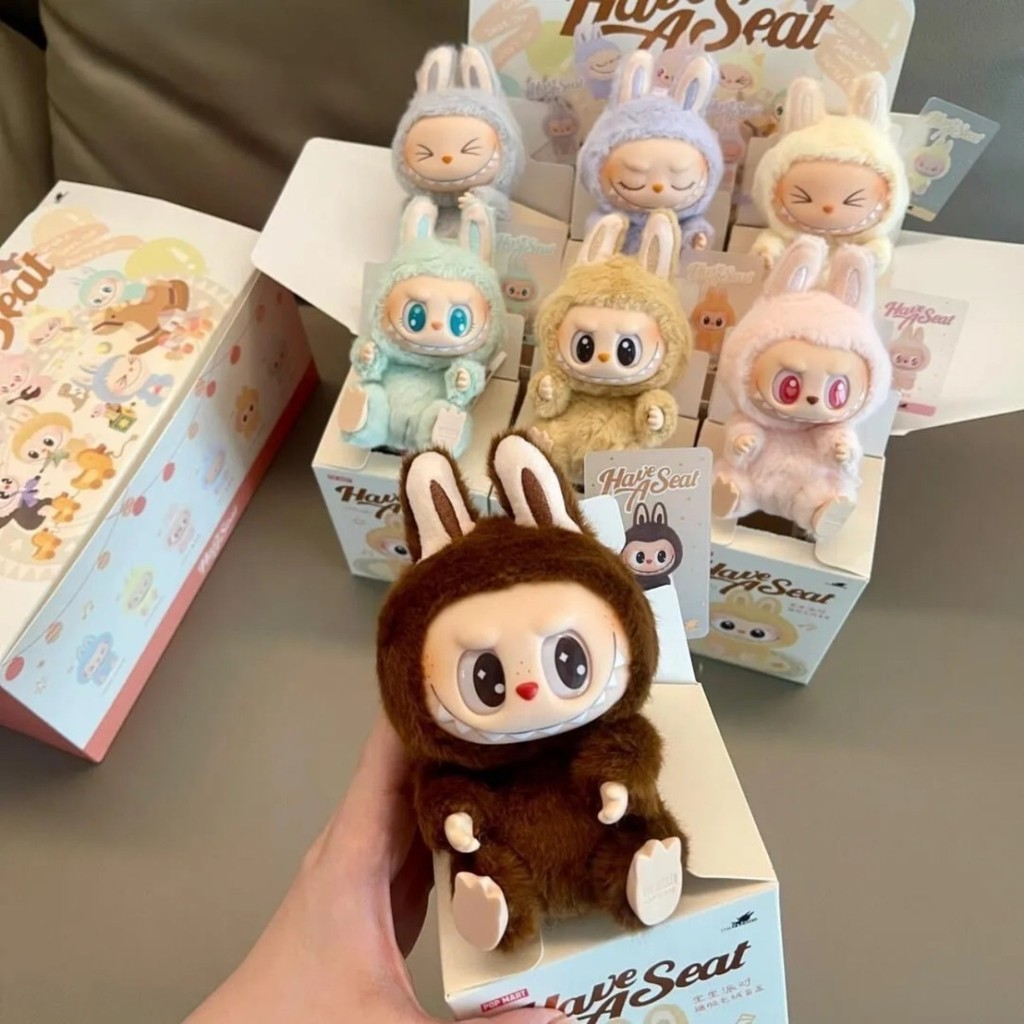 Popmart LABUBU 拉布布 祖國版 一代二代心動馬卡龍 坐坐派對搪膠毛絨公仔玩具 吊墜 | 蝦皮購物