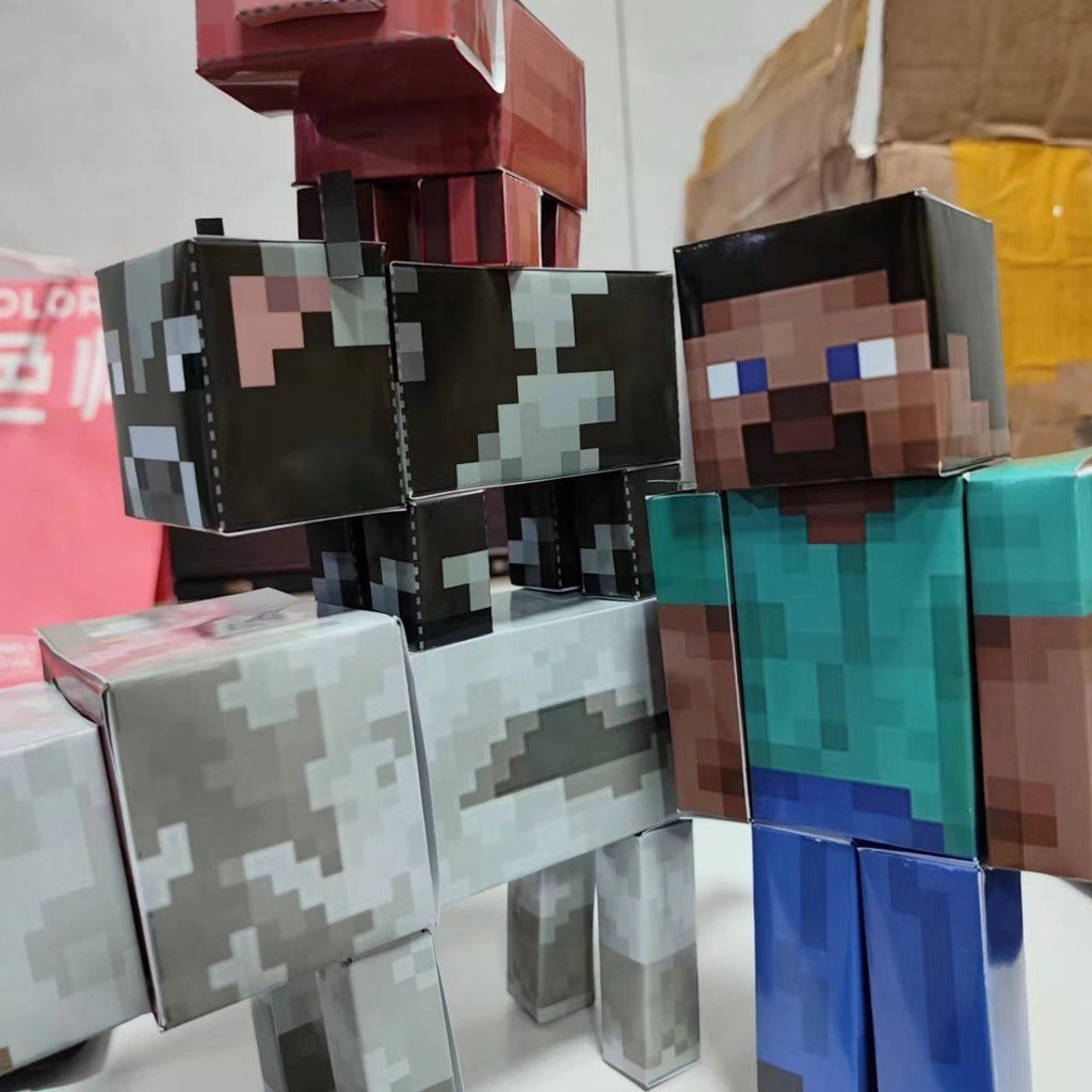 Minecraft🗺️ 我的世界 馬賽克狼 3D立體紙模型 DIY手工擺件 苦力怕 史蒂夫殭屍公仔 手辦盲盒擺件 | 蝦皮購物