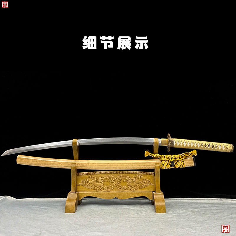 台灣熱銷 純手工一體鍛打 折疊花紋鋼 長款唐橫刀 工藝 收藏 擺件 冷兵器 未開刃 | 蝦皮購物