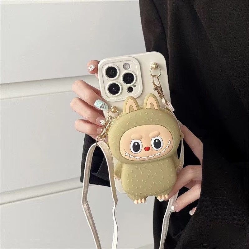 XIAOMI 三維 Labubu 拉鍊矽膠錢包手機殼適用於小米 Redmi A1 A2 Plus A3 Turbo 3 | 蝦皮購物