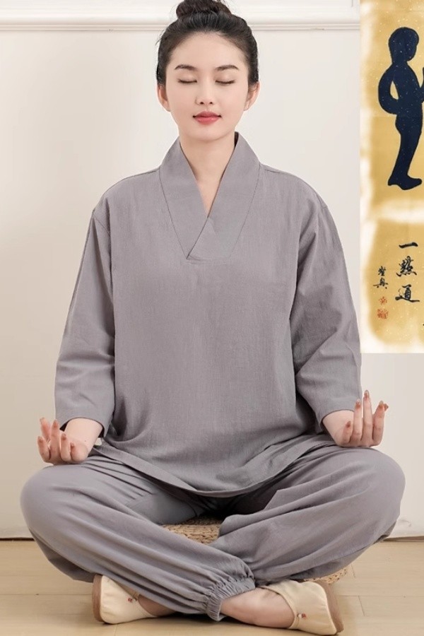 中式禪修居士服 棉麻七分袖漢服 茶服 太極瑜伽女禪意打坐寺院拜佛 居士服 禪衣 修行服 僧服 道服 練功服 | 蝦皮購物