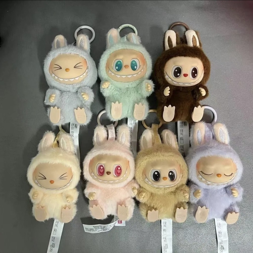 Popmart LABUBU 拉布布 祖國版 一代二代心動馬卡龍 坐坐派對搪膠毛絨公仔玩具 吊墜 | 蝦皮購物