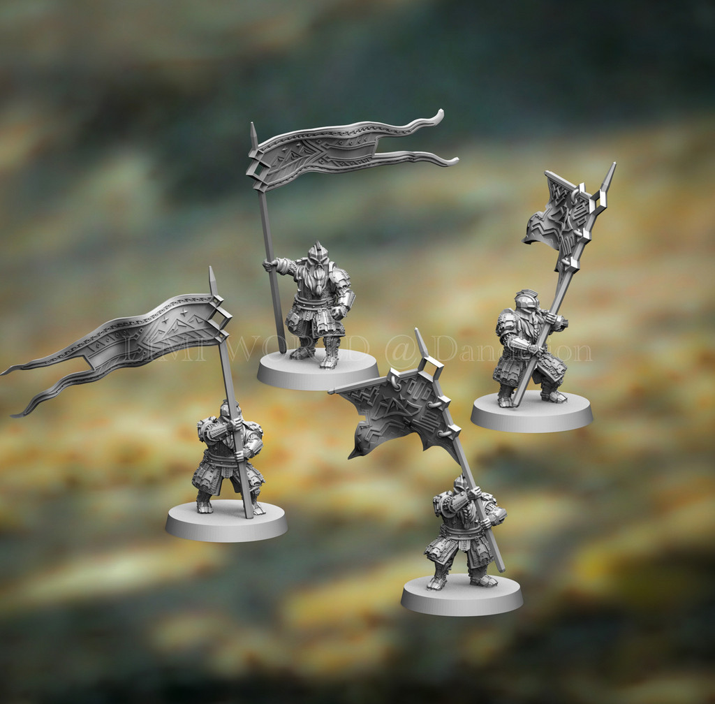 【DND】 霍比特人鐵丘陵矮人戰士旗手指環王戰棋樹脂桌遊跑團模型手辦 | 蝦皮購物