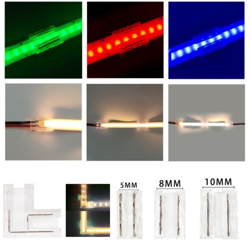 5 件 2 針 3 針 4 針 COB Led 燈條電線連接器 5mm/8mm/10mm 無焊 COB RGB CCT | 蝦皮購物