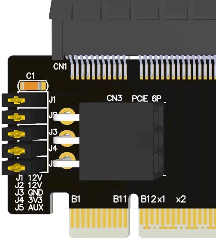 JMT PCI-E x16 半高轉全高擴展提升卡 PCIe 5.0 x16 測試適配器保護卡支持外部電源 | 蝦皮購物