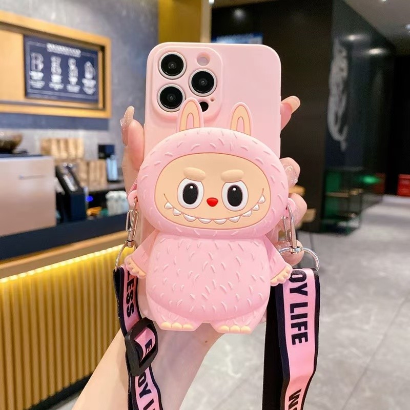 XIAOMI 三維 Labubu 拉鍊矽膠錢包手機殼適用於小米 Redmi A1 A2 Plus A3 Turbo 3 | 蝦皮購物