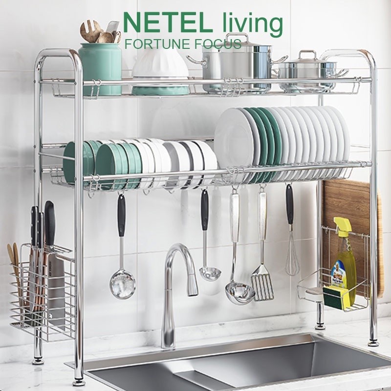 Netel 不銹鋼廚房架餐具乾燥架 Rak Dapur 廚櫃架餐具架存儲 | 蝦皮購物