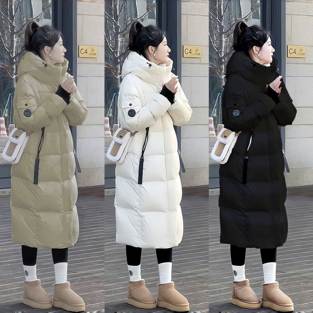 韓國羽絨服外套女中長款過膝長版羽絨棉服大衣冬季加厚保暖禦寒零下-15°抗寒防風外套雪地外套 | 蝦皮購物