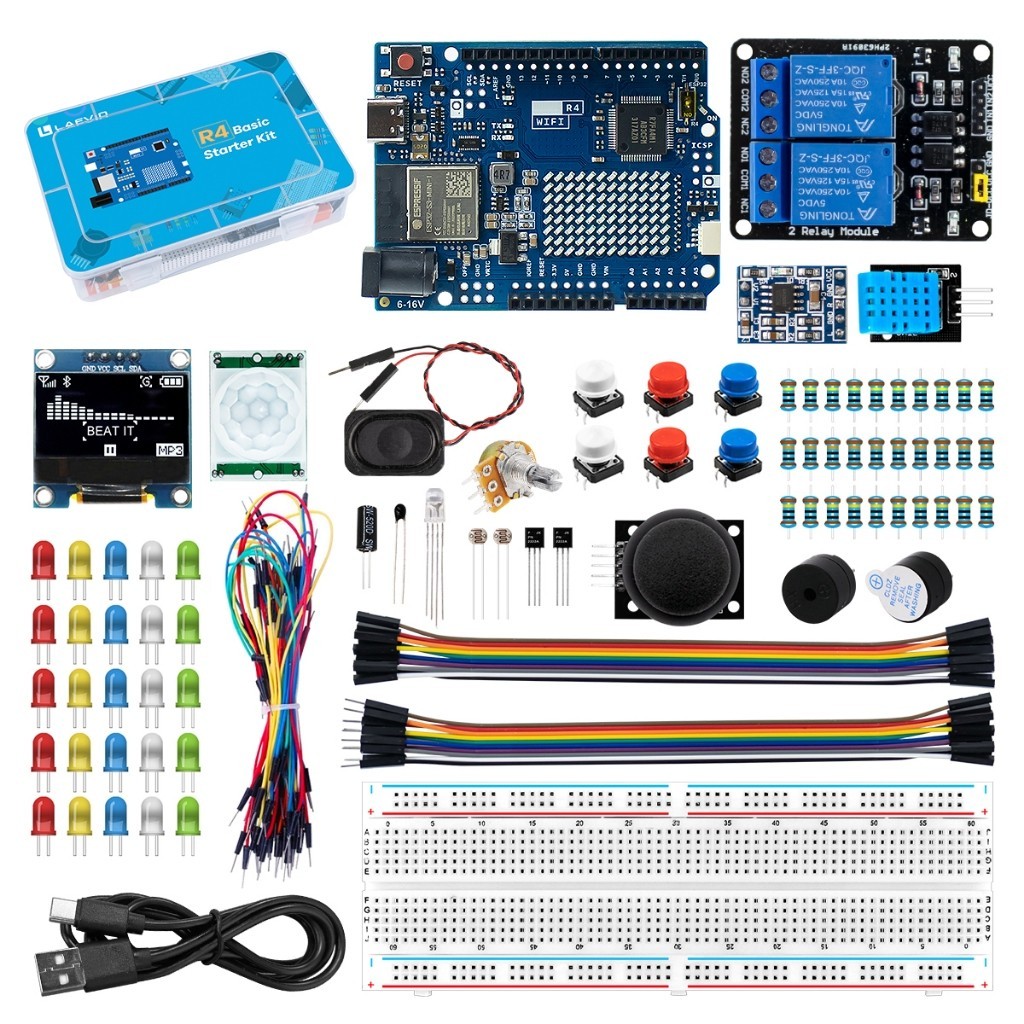 Lafvin Arduino UNO R4 基本入門套件,帶麵包板 DHT11 WIFI 物聯網控制 | 蝦皮購物