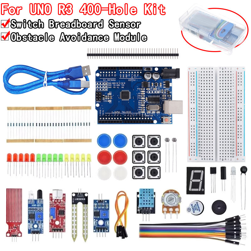 Arduino Uno Set R3 DIY 套件的基本入門套件 - R3 板/麵包板 + 零售盒 | 蝦皮購物