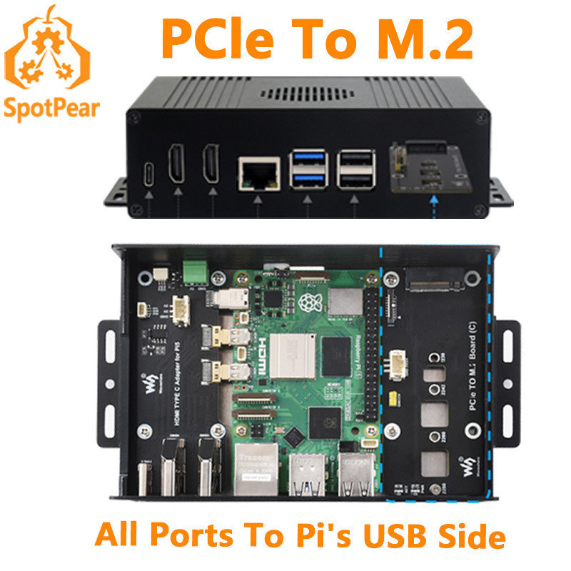 Raspberry Pi 5 Box Case Kit-C PCIe 轉 M.2 NVMe SSD 所有端口轉 | 蝦皮購物