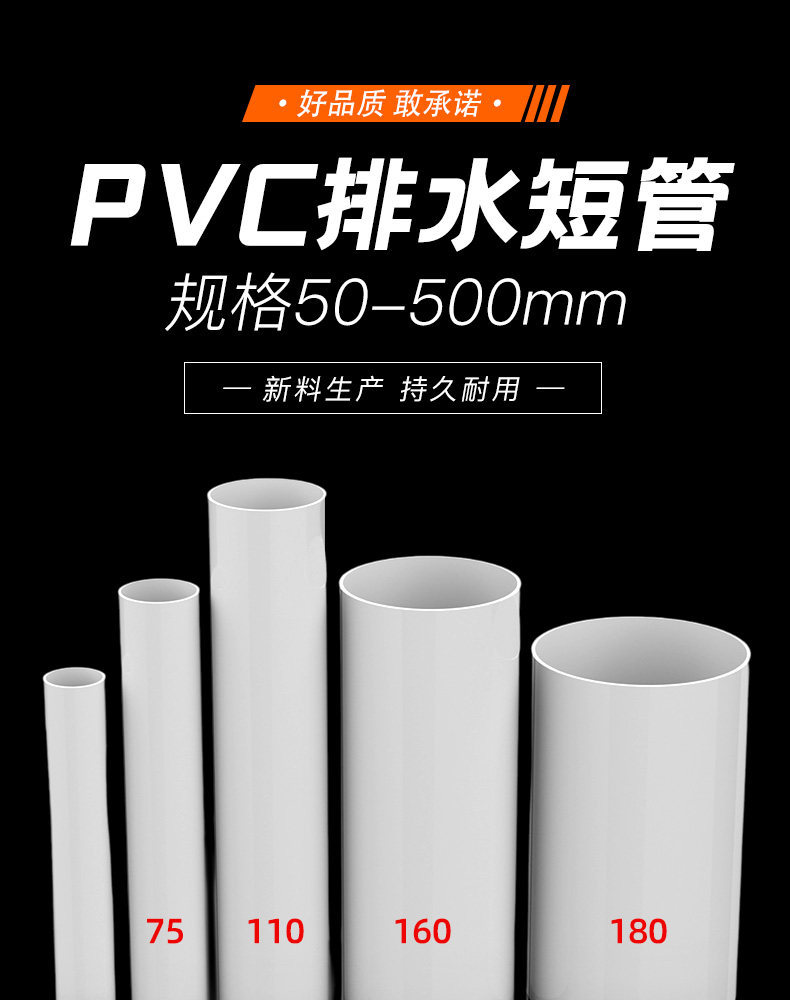 台灣出貨 帶發票 pvc管排水管圓管短管下水管道通風管10/50公分材配件110 160 200 | 蝦皮購物