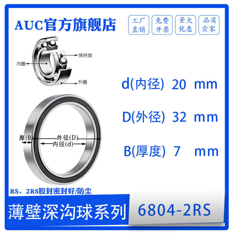 軸承 61800 61801 61802 61803 61804 61805 61806 61807ZZ/2RS | 蝦皮購物