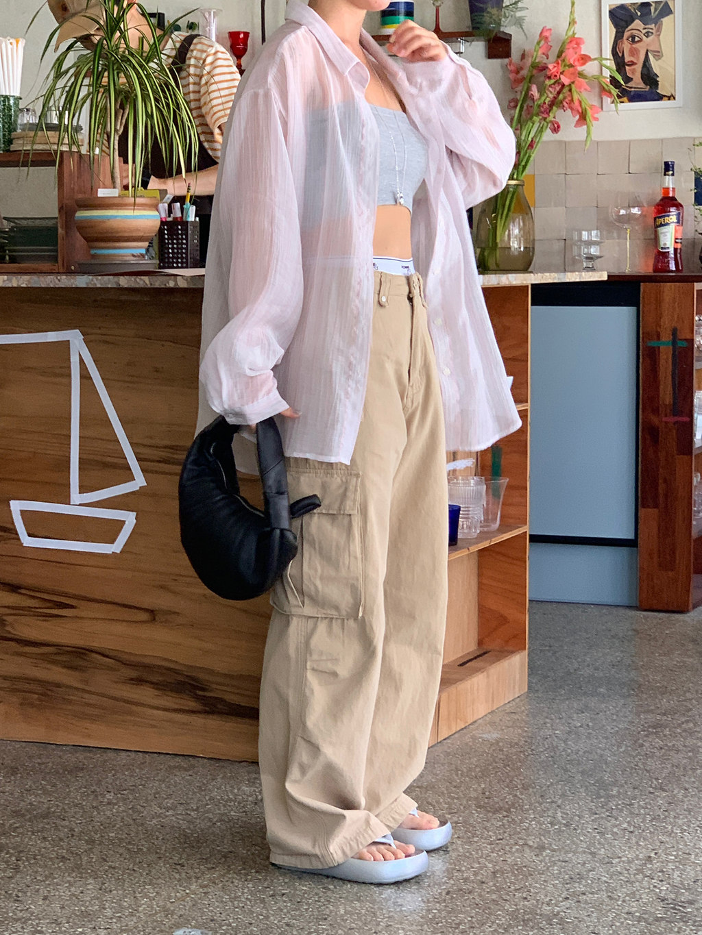Codibook｜韓國 Linenne multi cargo pants[現貨 - 米褐色L]長褲 女裝 | 蝦皮購物