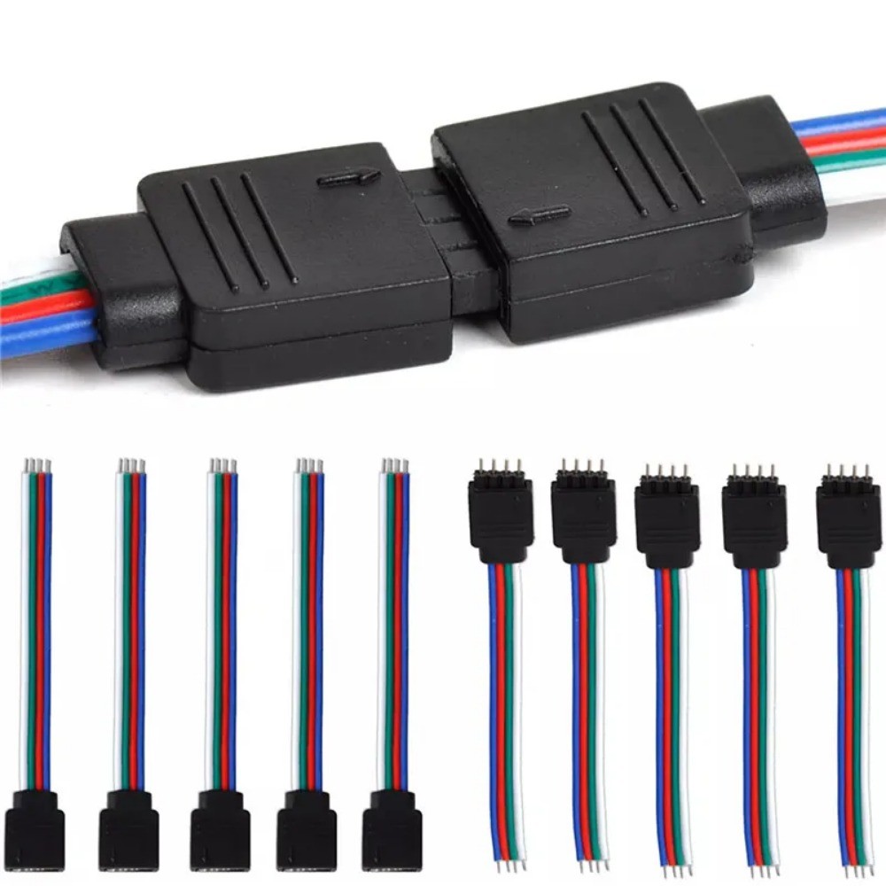 4pin 5pin LED RGB RGBW 燈條連接器公母插頭插座連接電纜線用於 5050 RGB RGBW LED | 蝦皮購物