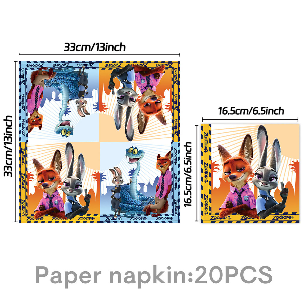 Zootopia 2 主題生日派對裝飾動物方城市2餐具用品紙杯盤子一次性桌布餐巾水瓶貼紙 | 蝦皮購物