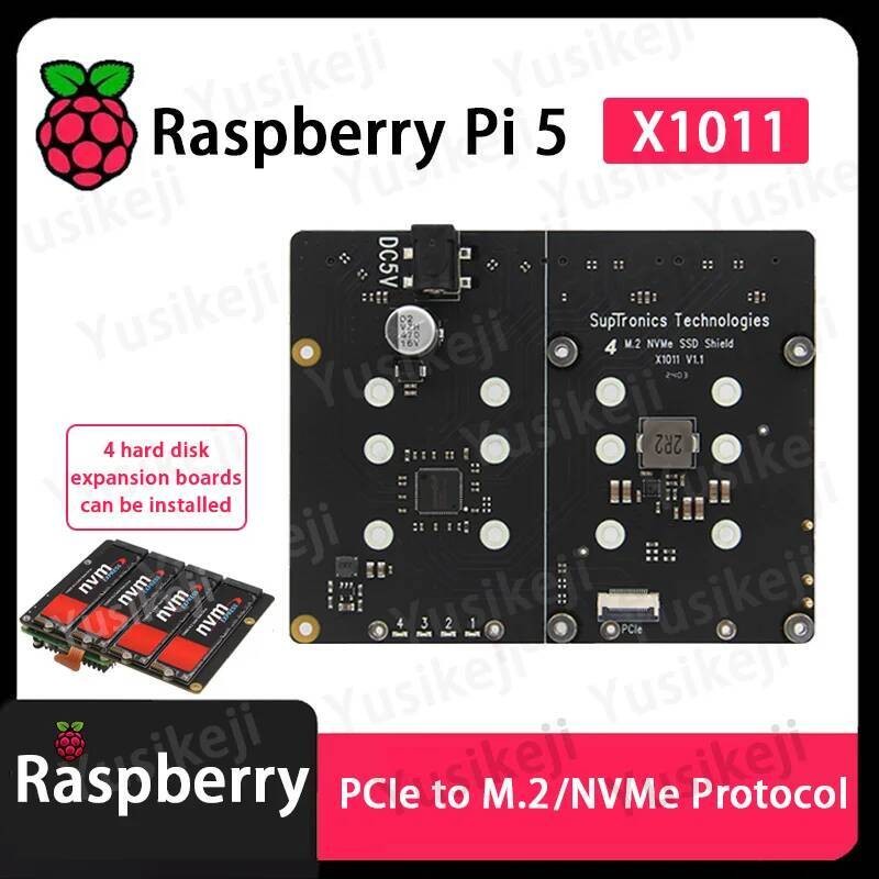 GeeekPi - Funda de etal para Raspberry Pi 5, copatible con PCIe a 2