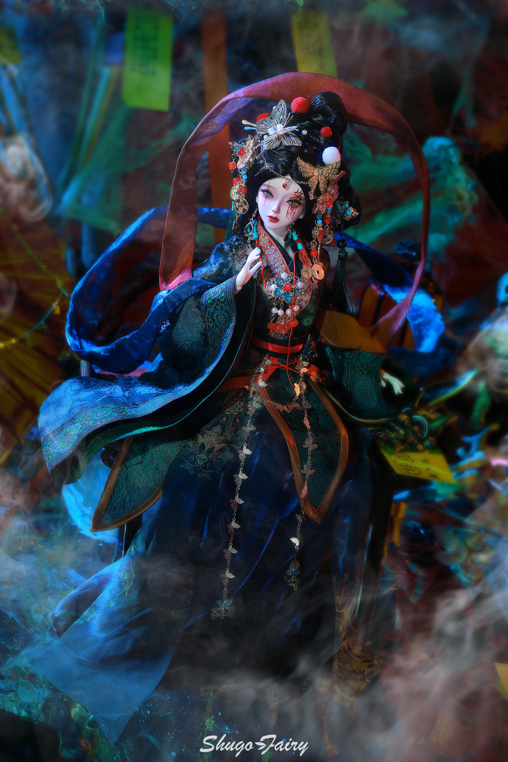 Bjd 娃娃 1/4 Apsaras B Specter Punk Deity-惡魔核心壁畫儀式舞者樹脂面具高品質女性娃 | 蝦皮購物