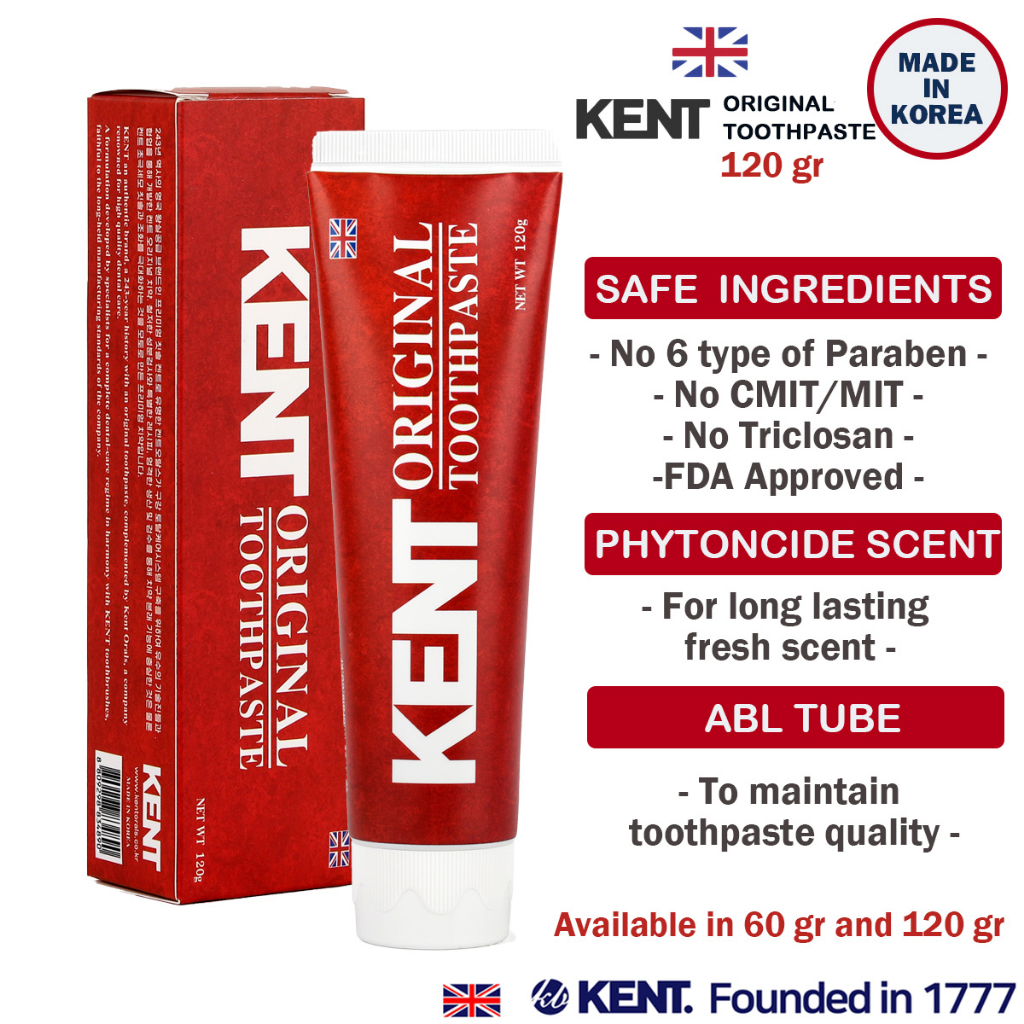 Kent Original toothpaste 牙膏 120克 捆綁優惠 [韓國製造][口臭殺手吸煙者牙膏][超新鮮] | 蝦皮購物