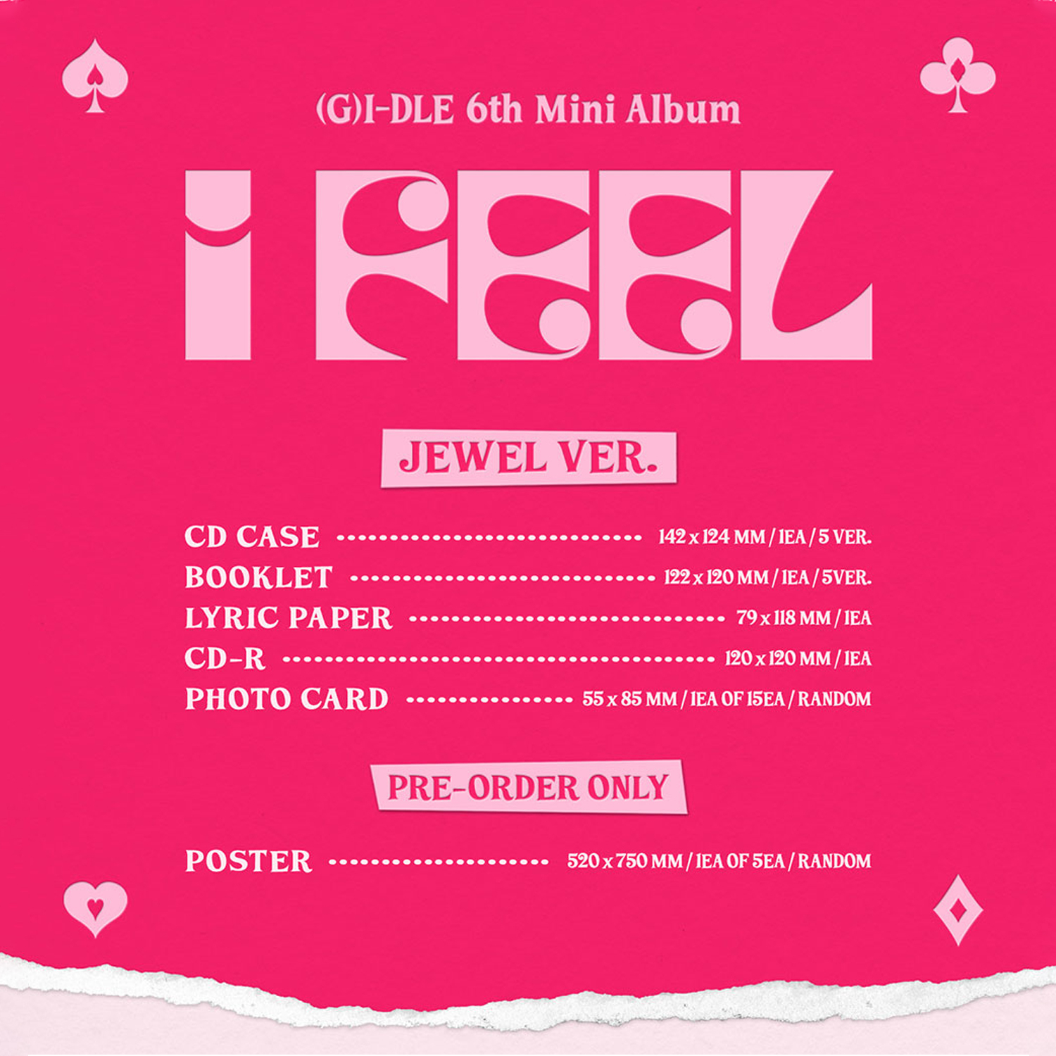 G)I-DLE - 6th Mini Album [I FEEL] (Jewel Ver.) | 蝦皮購物