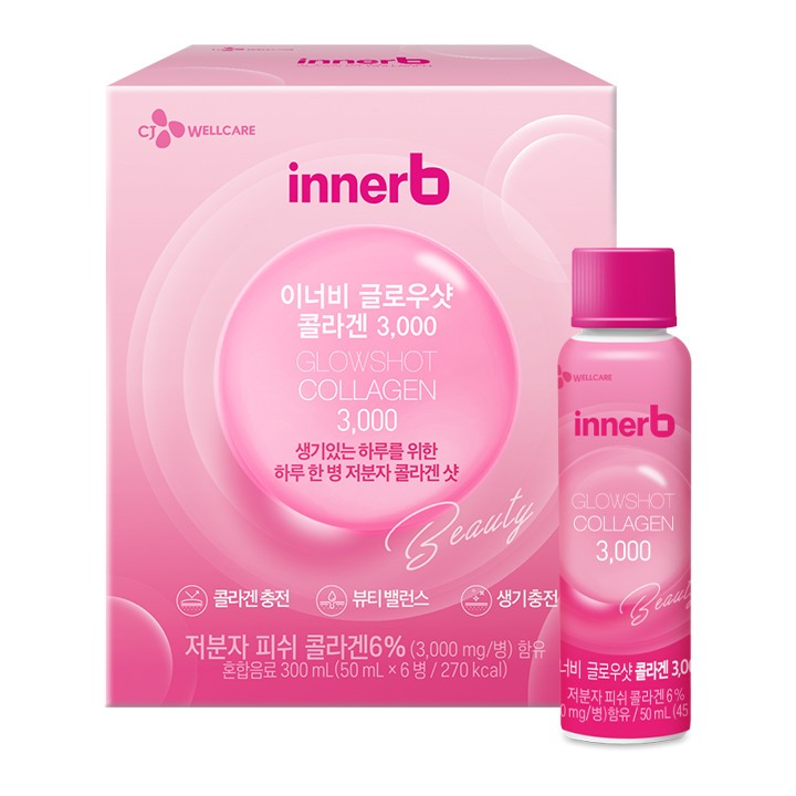 Cj Wellcare Innerb Glowshot 膠原蛋白 6 瓶 - 亮膚保濕 | 蝦皮購物