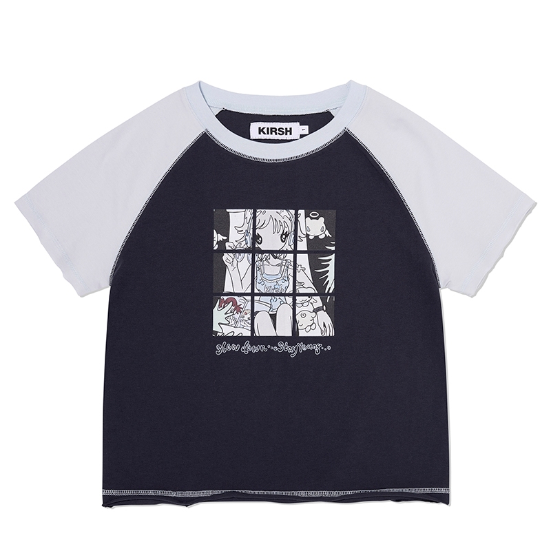 Tシャツ・カットソー [KIRSH] KIRSH X SUNONEBIRD STRIPE LOOSE FIT T-SHIRT KIRSH X SUNONEBIRD GRAPHIC LOOSE FIT T-SHIRT - CHARCOAL