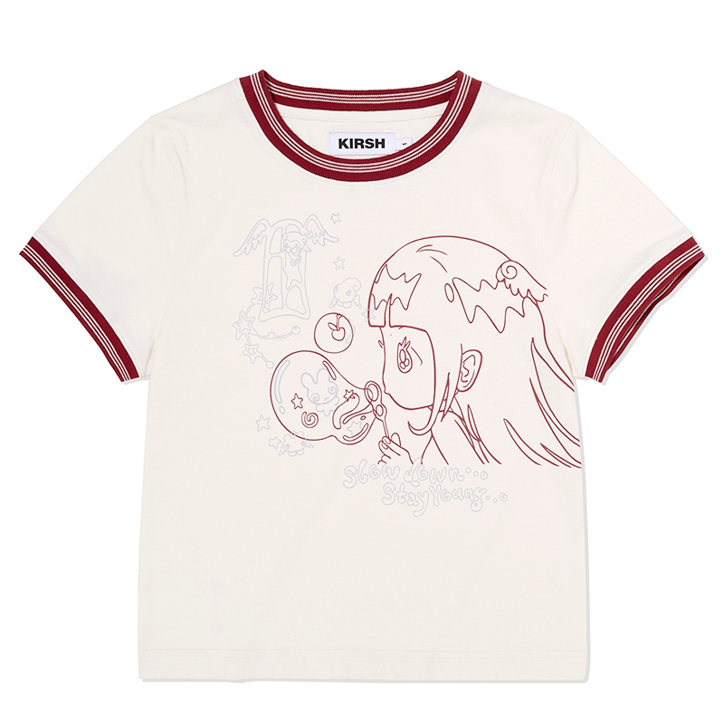 ★KIRSH★ Kirsh X Sun One Bird Ringer T-Shirt Light Yellow May Tomo Ringer Tee - Yellow/Green – Maybe Tomorrow