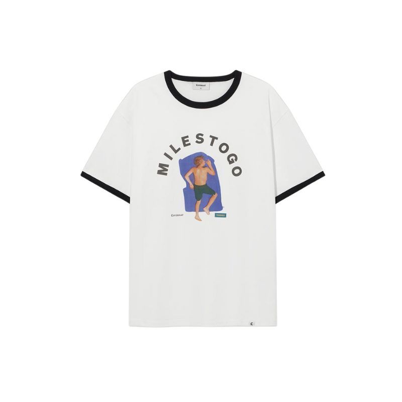 【COVERNAT】[YOSIGO] Tシャツ R6658 COVERNAT]25SS 短袖圓領美式t男女休閒印花T恤夏季男友風大學t
