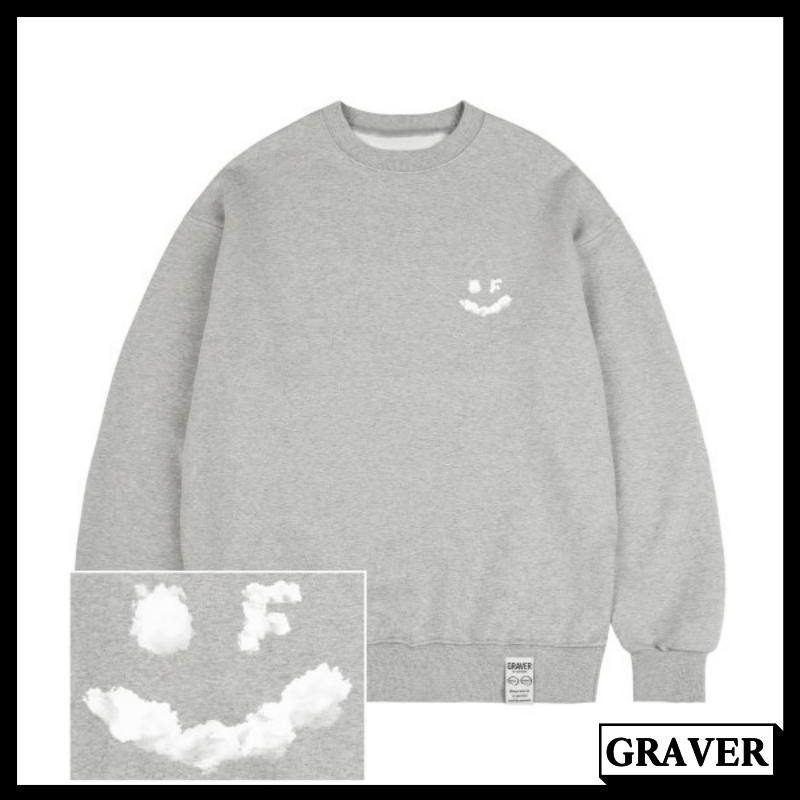【GRAVER】23FW★ Small Cloud Drawing Smile Sweatshirt Designer fashion, Seoul-fully created | W Concept