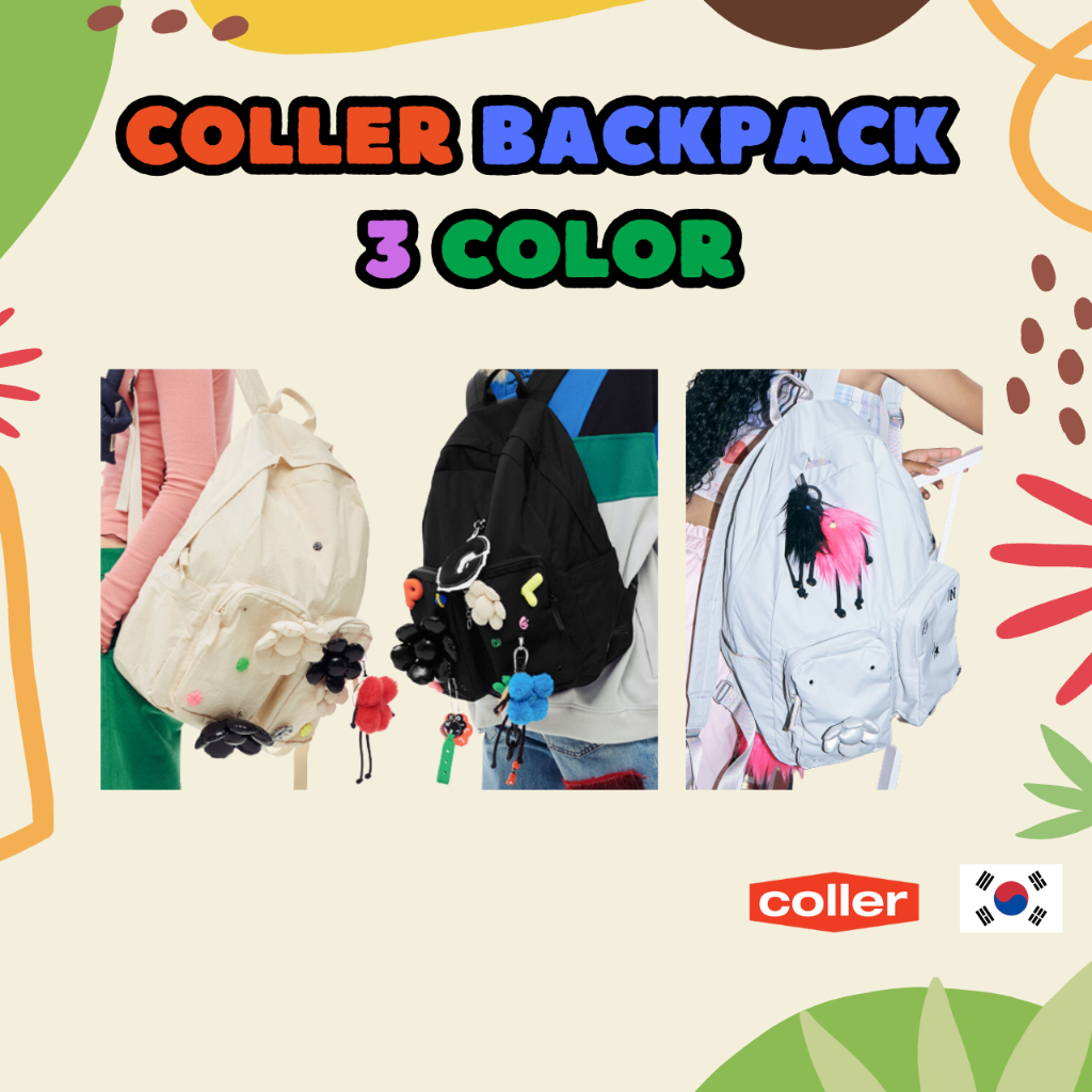 [LINE Friends X COLLER] 背包 3色/黑色/奶油色/淺灰色 | 蝦皮購物