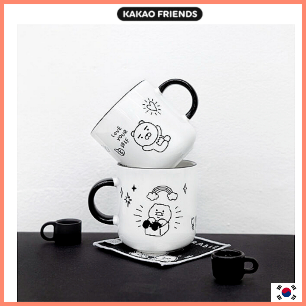 Kakao Friends Doodle Doodle Mug Cup 2p Set Ryan And Choonsik 蝦皮購物 2012