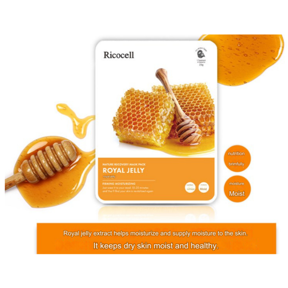 韓國 Ricocel Nature Recovery 蜂王漿面膜 23g | 蝦皮購物
