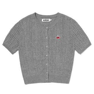 [KIRSH] 小櫻桃電纜短款短袖針織開衫(混色灰色)