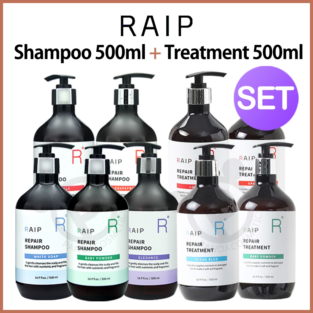 [RAIP] 修護洗髮水 500ml + Treatment 500ml SET (8Types) | 蝦皮購物