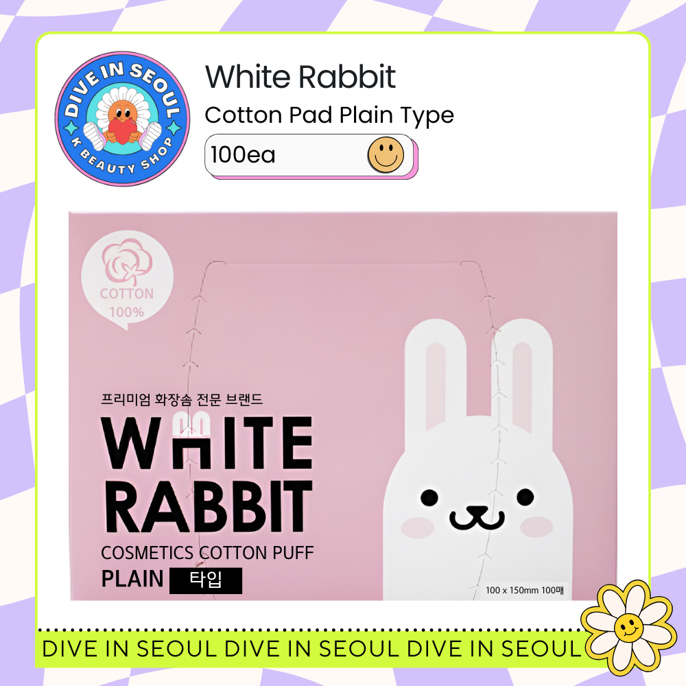 [WHITE RABBIT COTTON PAD] Plain Type 100ea 蝦皮購物