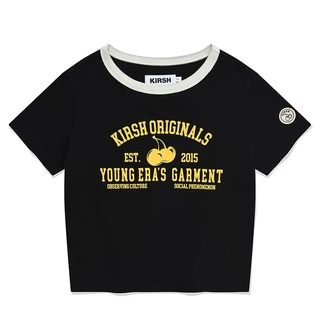 [KIRSH] Youthhostel 圖形半短款 T 恤 (黑色)